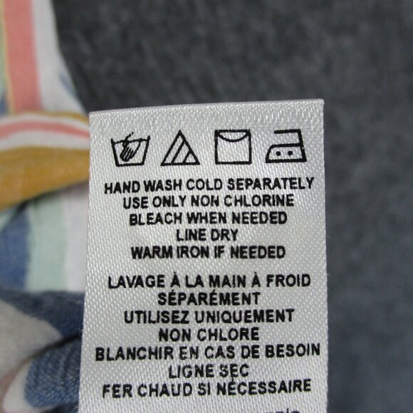 Kut From The Kloth Womens S Yellow Pink Striped Tunic Summer Surplice Blouse - Picture 7 of 11